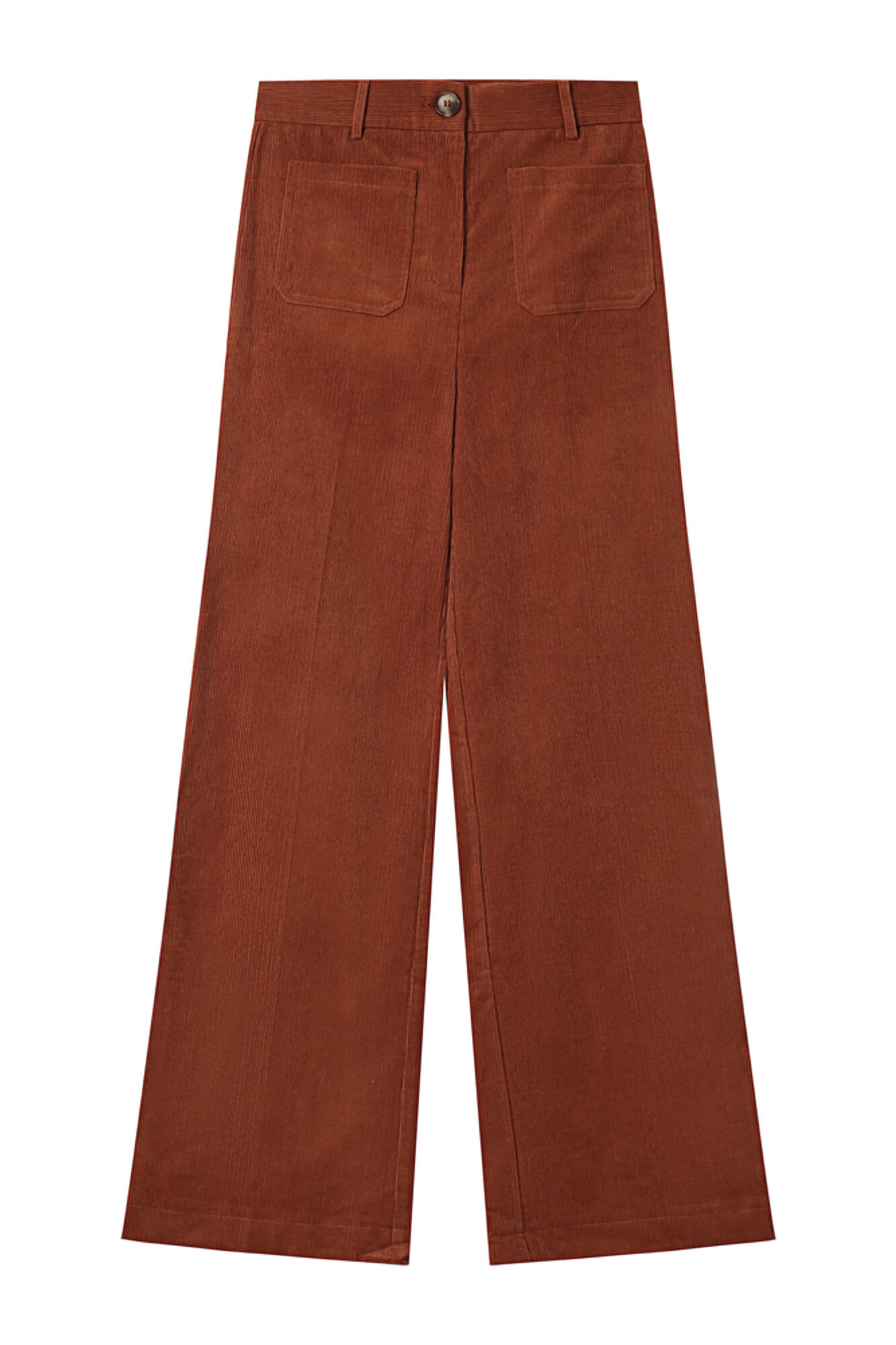 Grace & Mila Cal&ccedil;a de veludo cotel&ecirc; com bolsos frontais Laranja