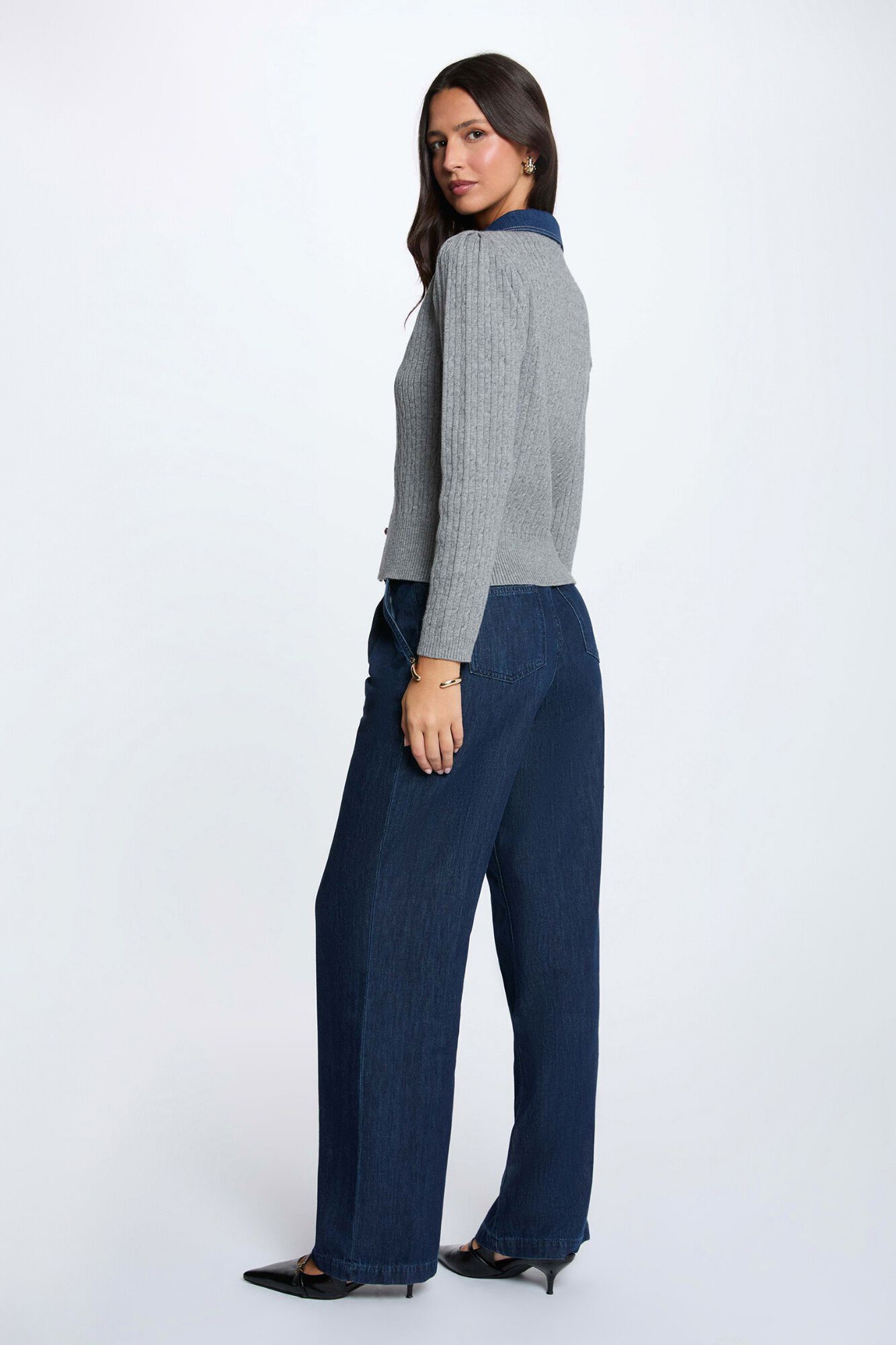 Morgan Camisola de gola alta com bot&otilde;es