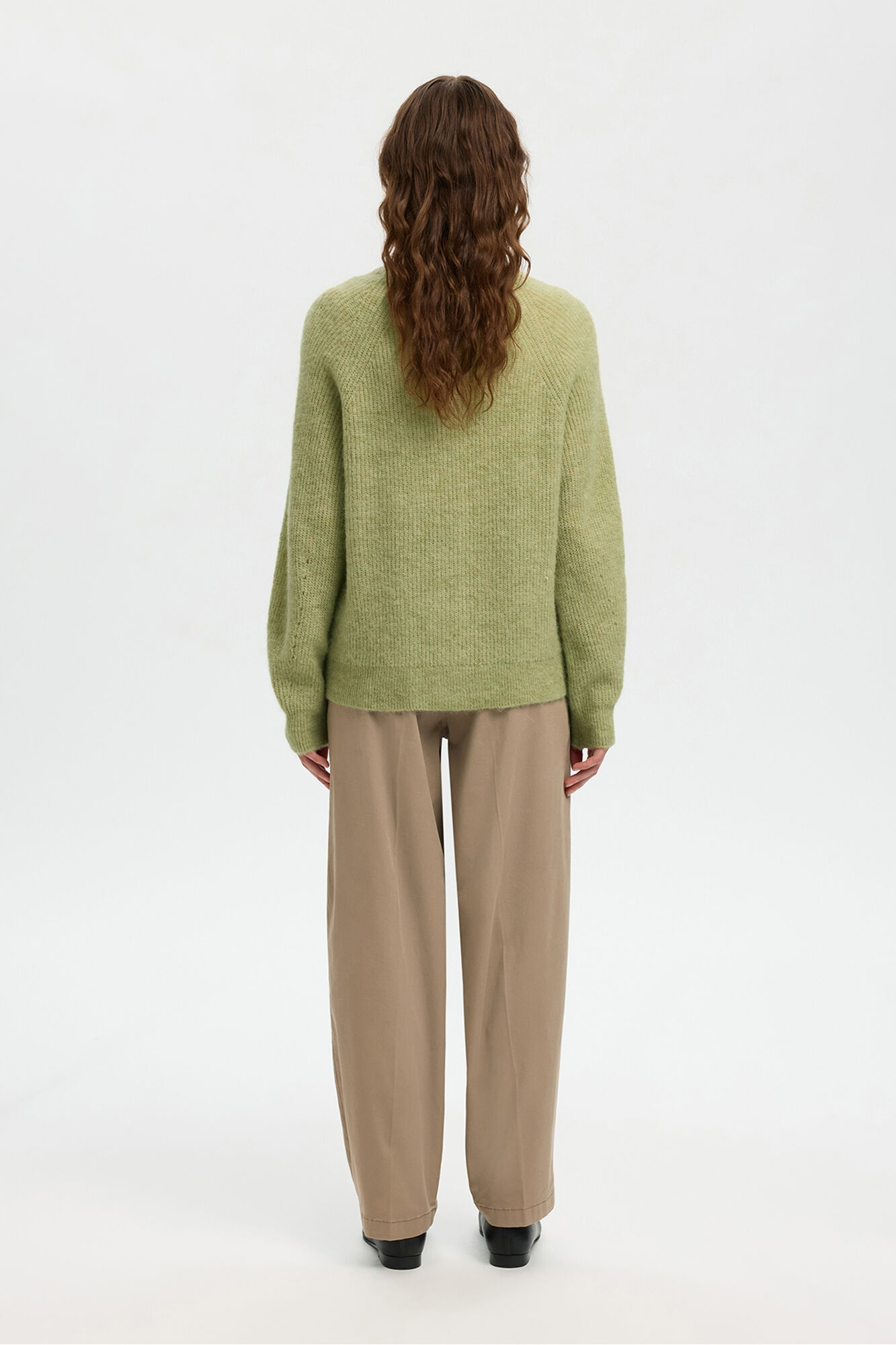 Selected Casaco de malha em l&atilde; e alpaca Cinzento