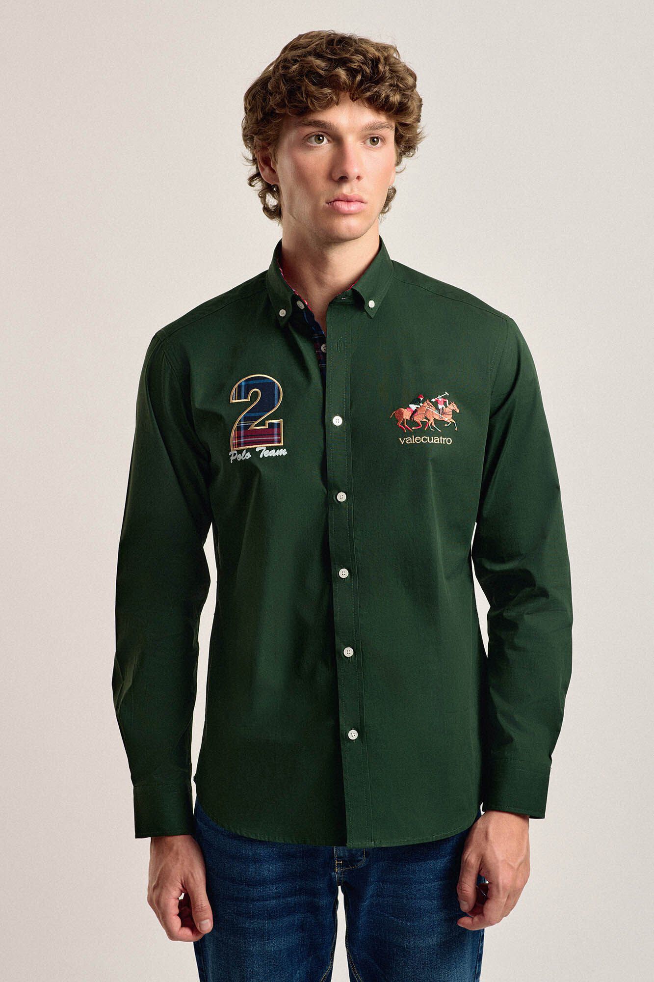 Valecuatro Camisa masculina verde Valecuatro modelo cavalo Verde