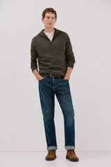 Cortefiel Lambswool wool with open neck Green