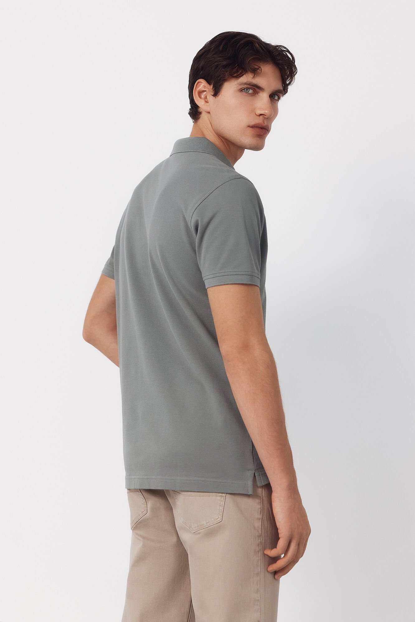 Cortefiel Polo b&aacute;sico de piqu&eacute; slim Verde