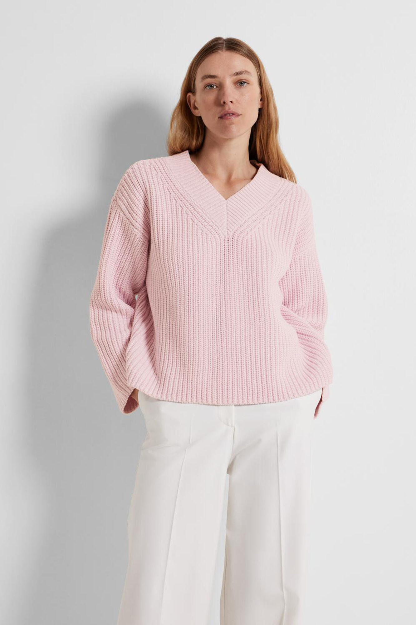 Selected Femme Jersey con cuello de pico de algod&oacute;n Lila