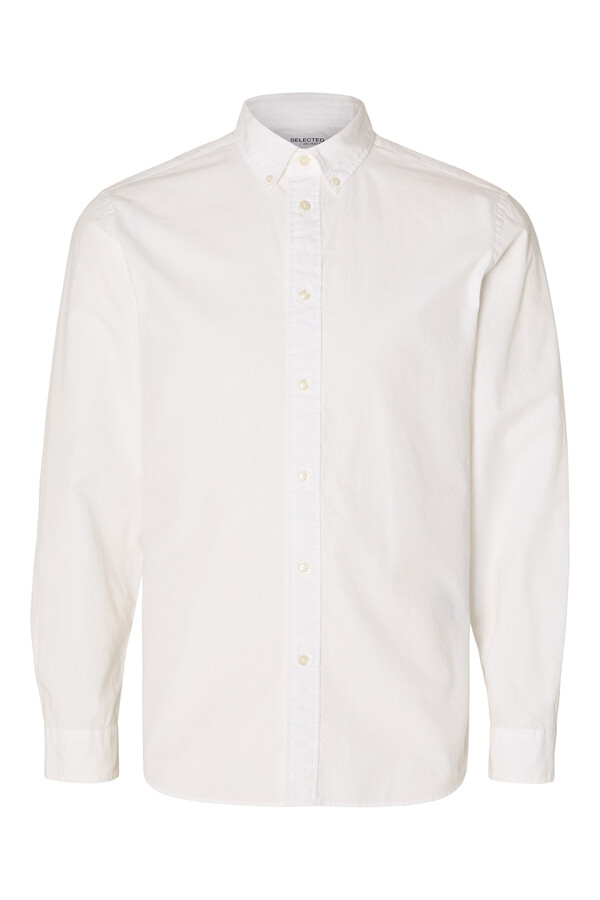 Cortefiel Slim fit shirt with long sleeves made from recycled cotton White
