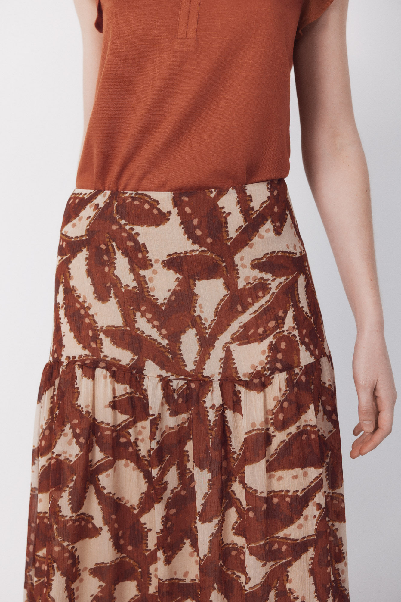 Cortefiel Printed skirt Printed white