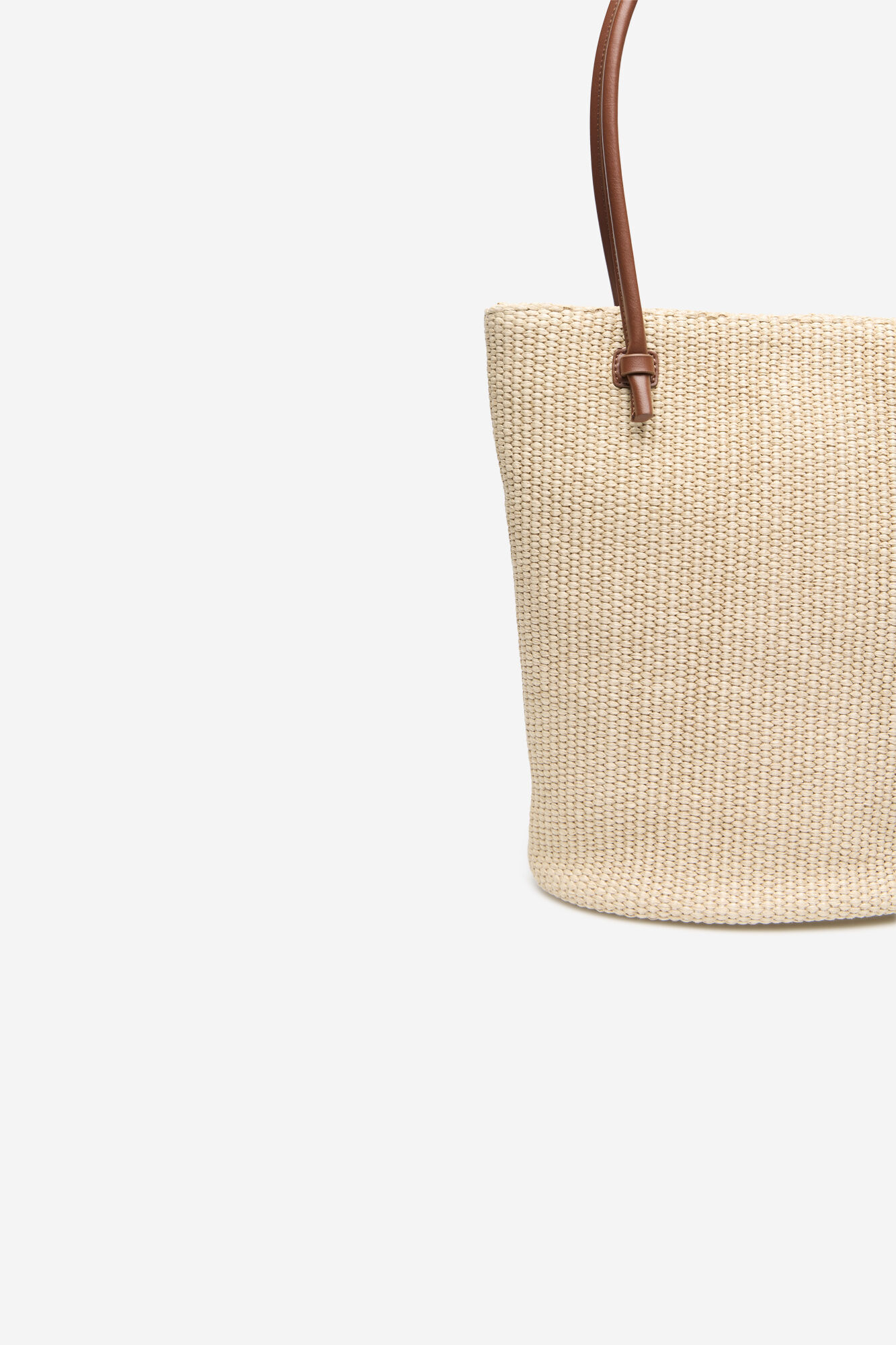 Cortefiel Raffia shopper Nude