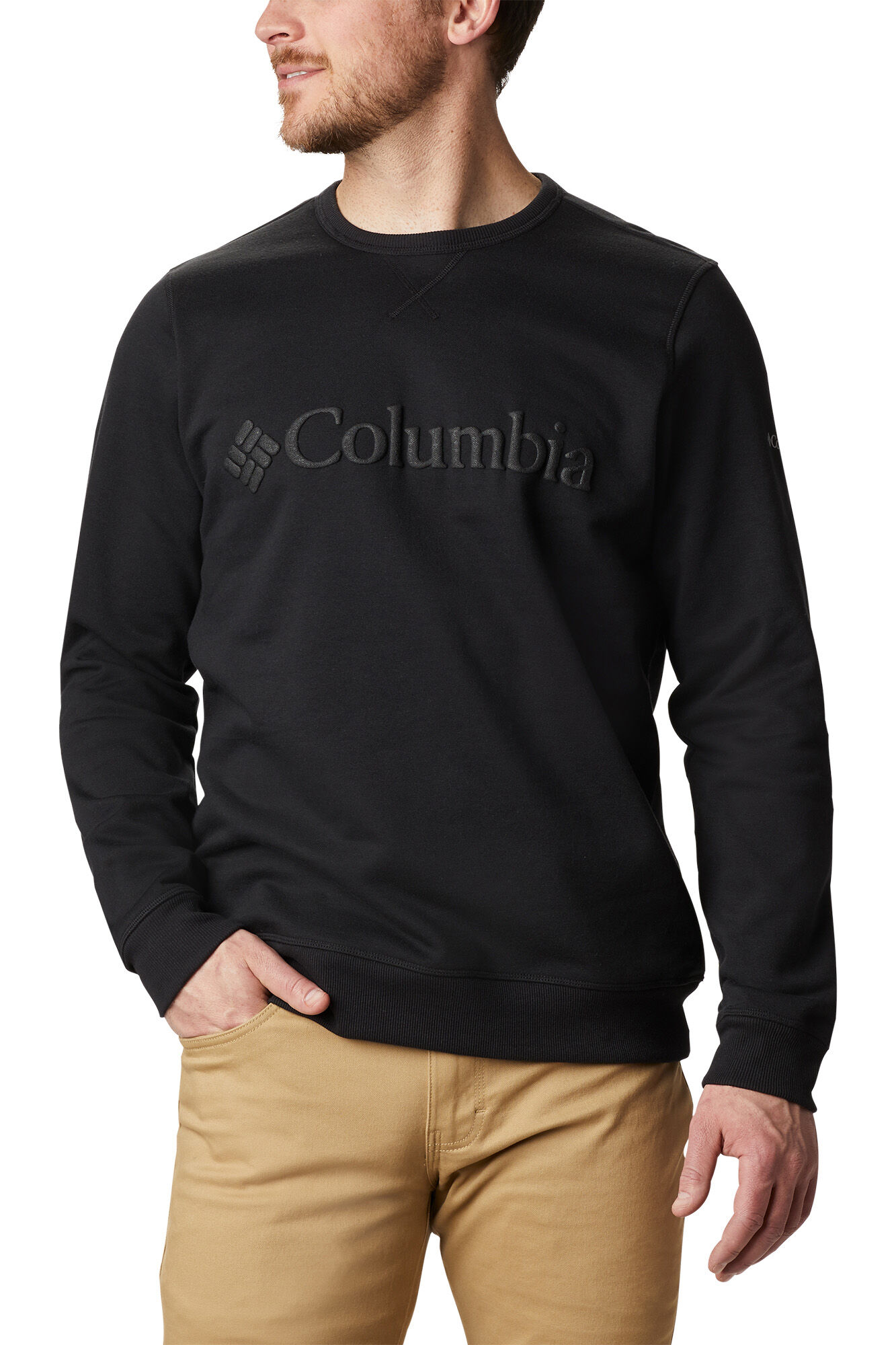 Columbia Jersey de cuello redondo con logo Columbia&trade; para hombre Gris oscuro