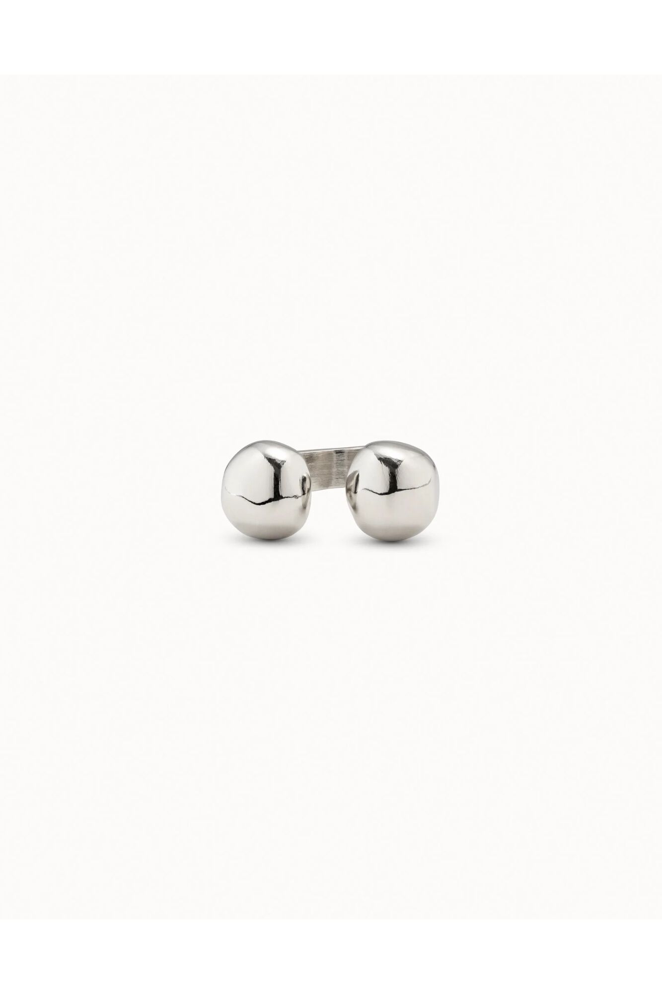 UNOde50 Anillo bola con ba&ntilde;o de plata