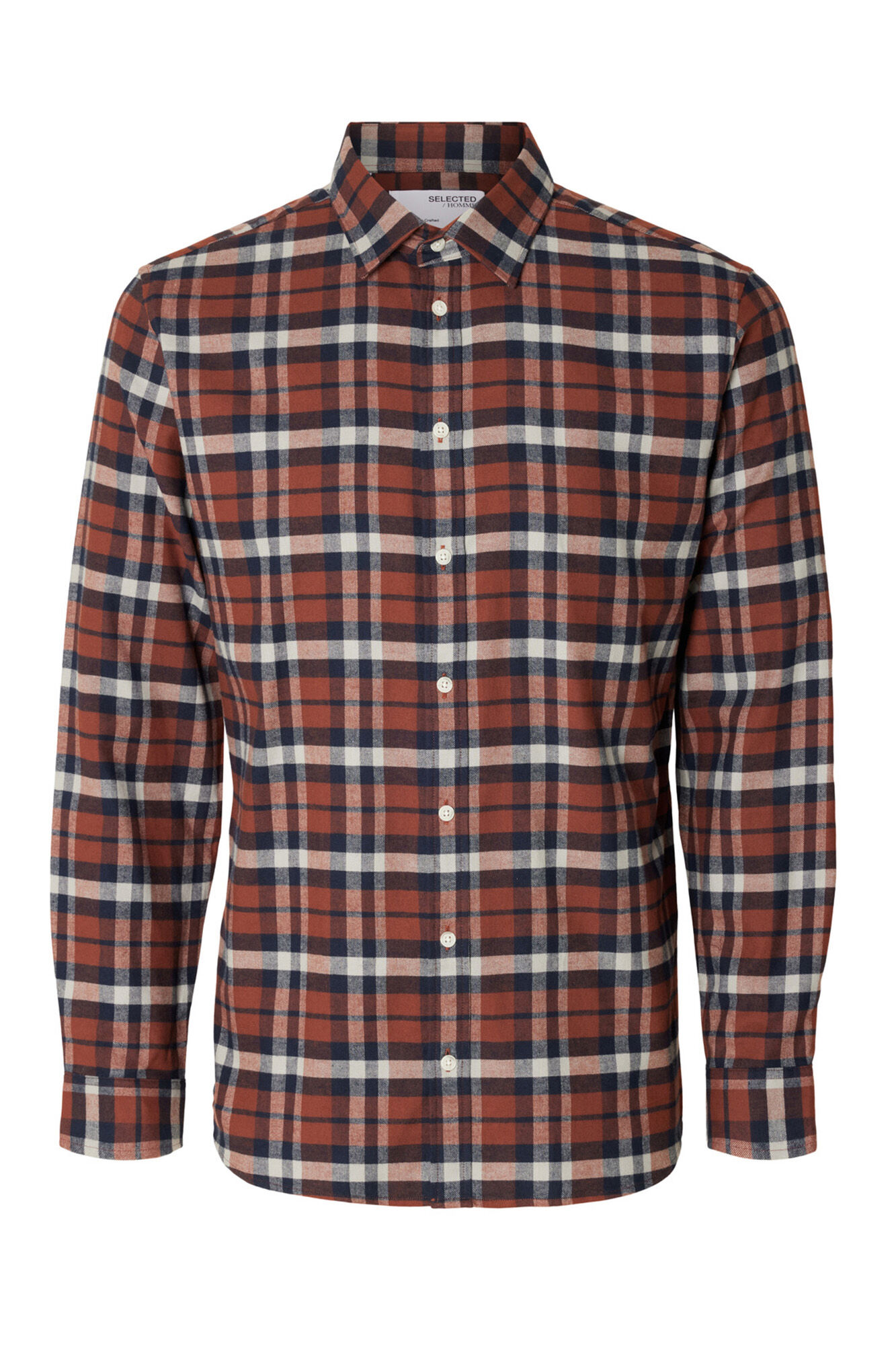 Selected Camisa de manga comprida com corte slim Vermelho