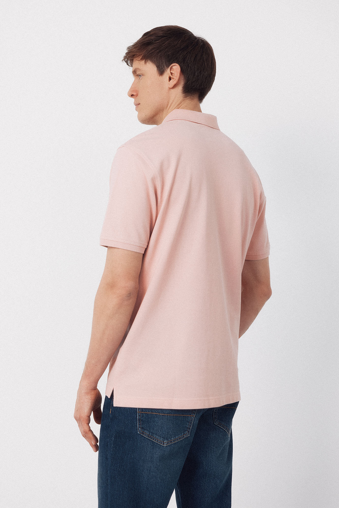 Cortefiel Piqu&eacute; basic polo shirt Pink