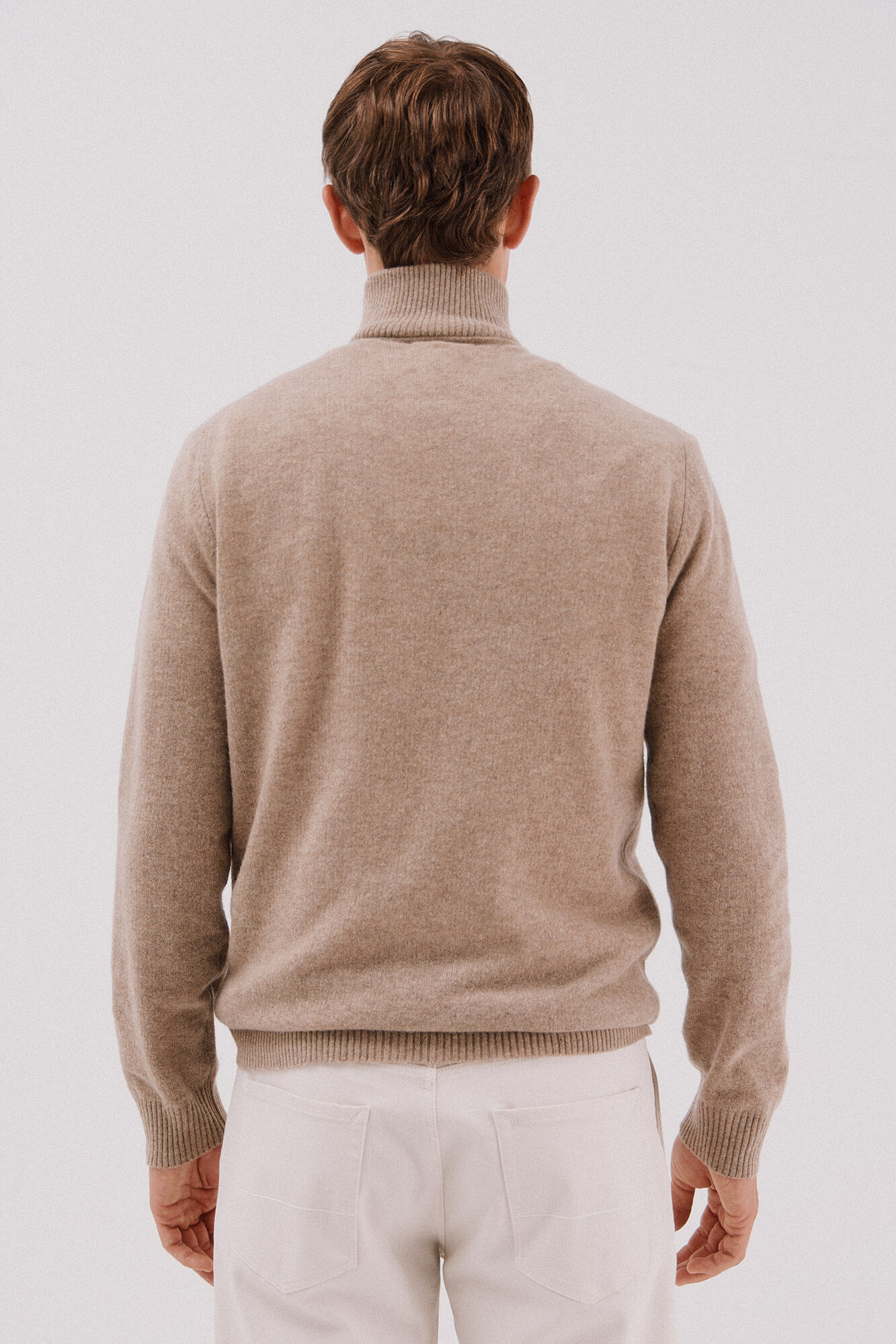 Cortefiel Lambswool wool with open neck Camel