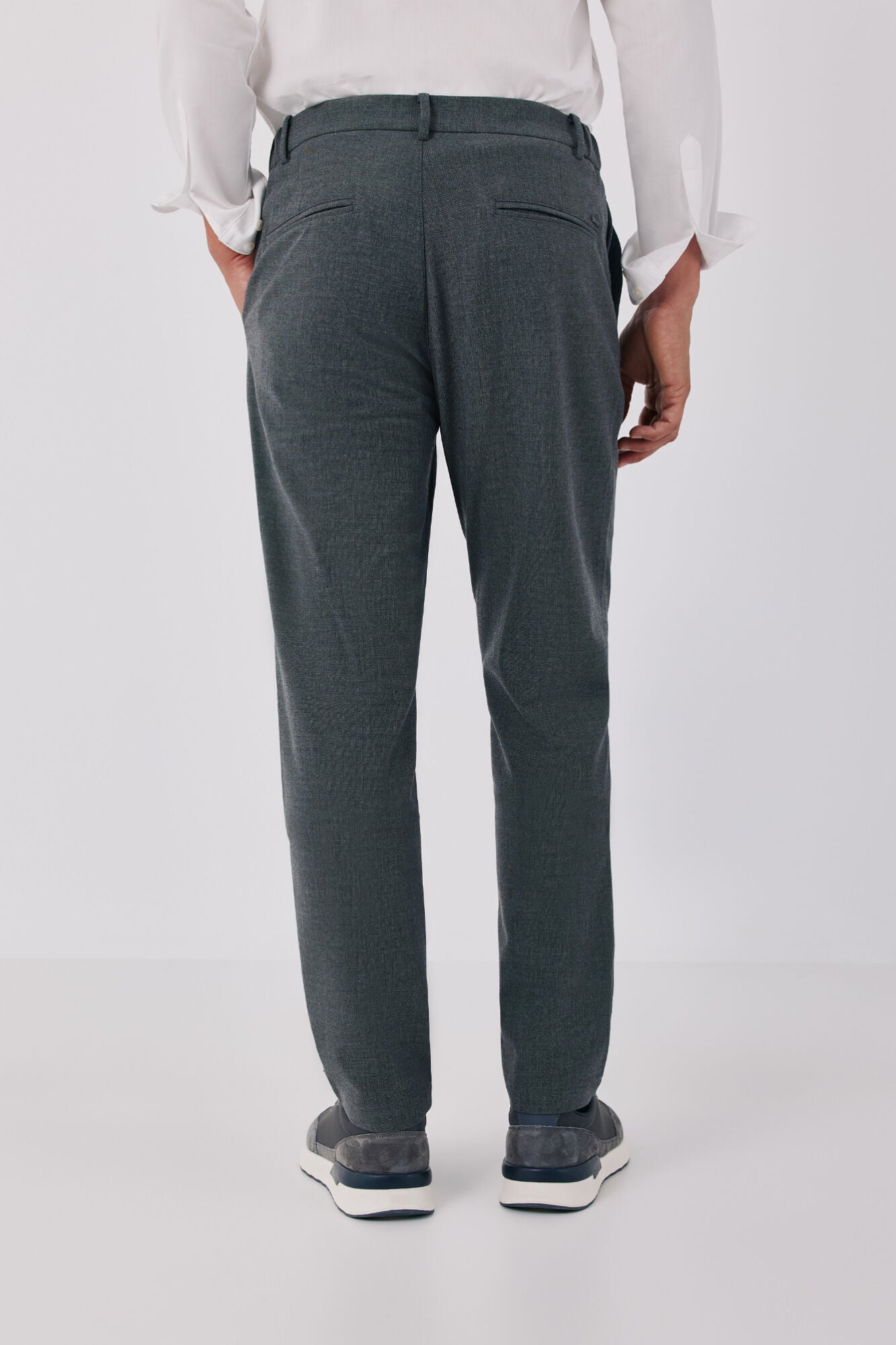 Cortefiel Comfortable elasticated tapered chinos Dark grey