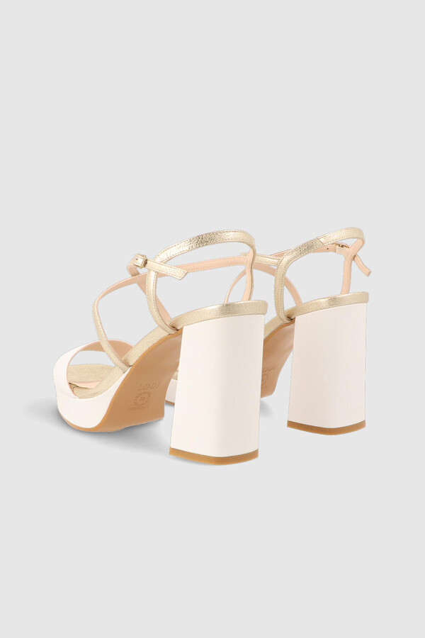 Cortefiel Smooth leather sandals White