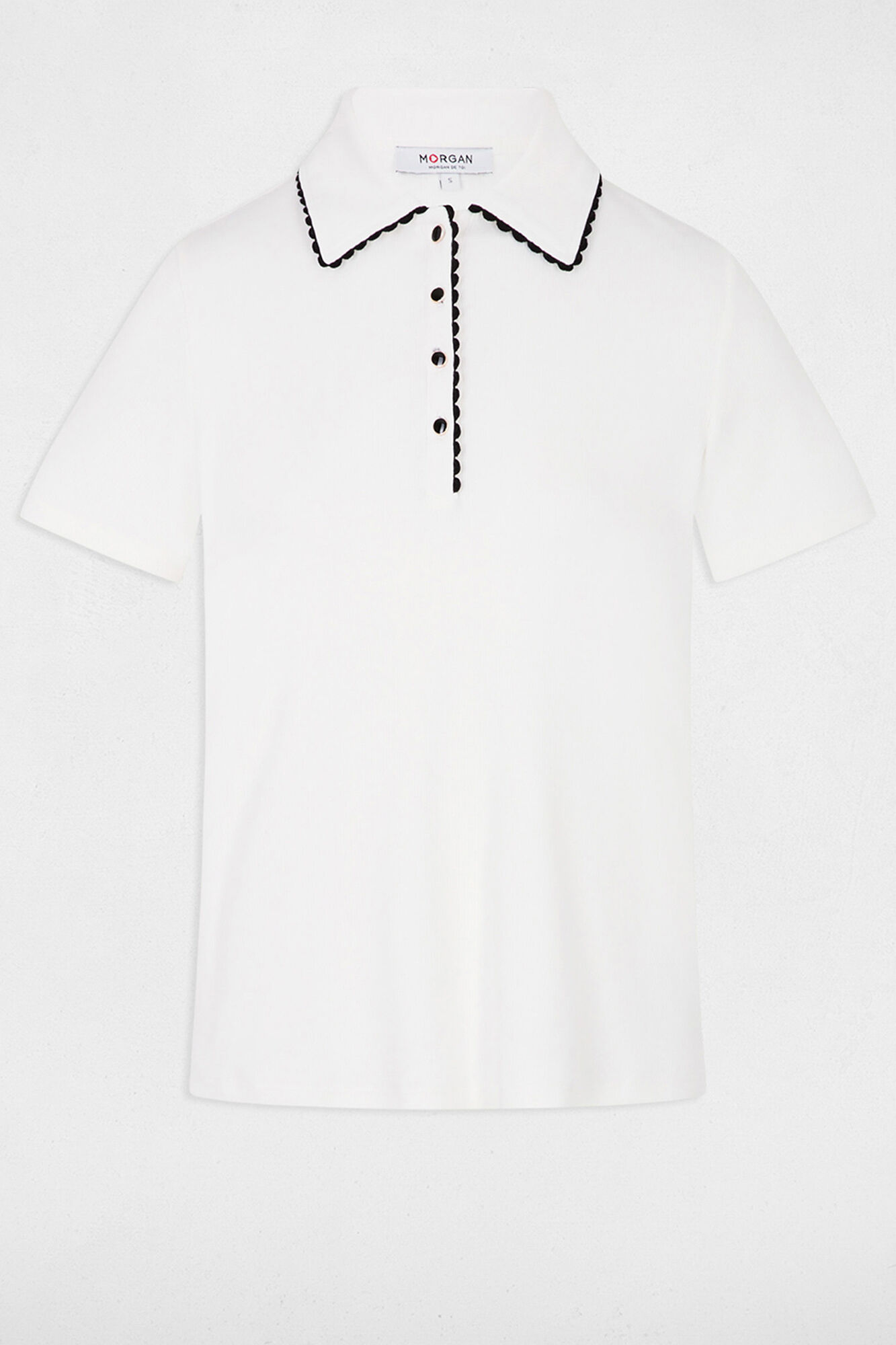 Morgan Top cintado com gola de lapela Branco