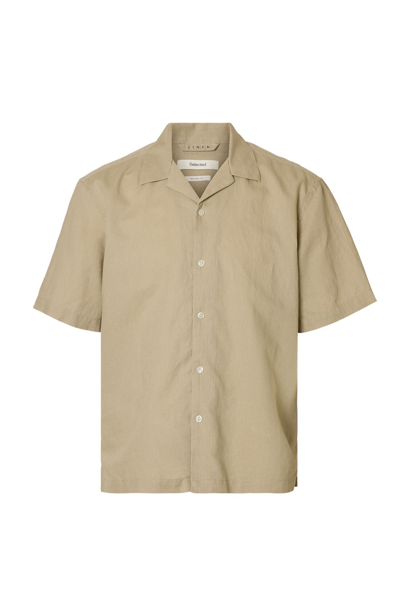 Selected Camisa de manga curta Tostado