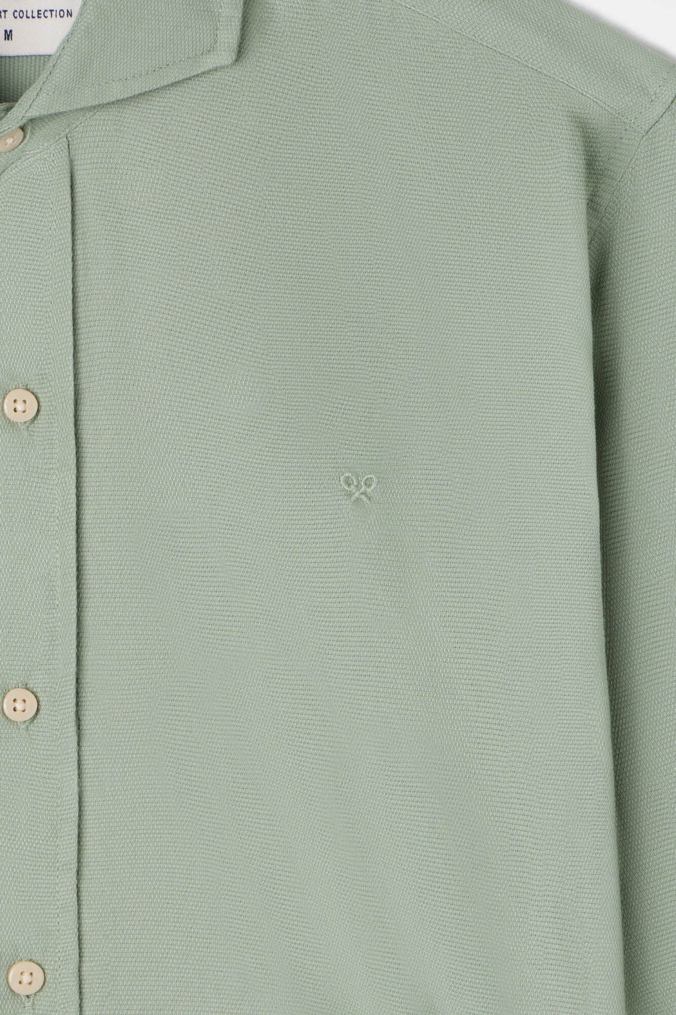 Silbon Plain micropique sport shirt Green