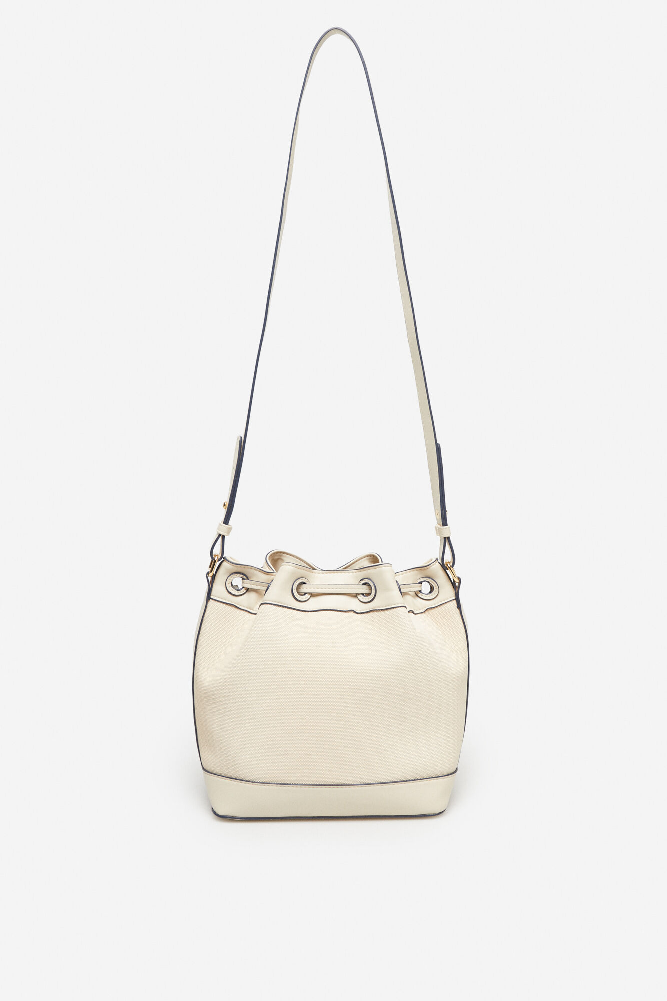 Cortefiel Bolso saco canvas Marfil