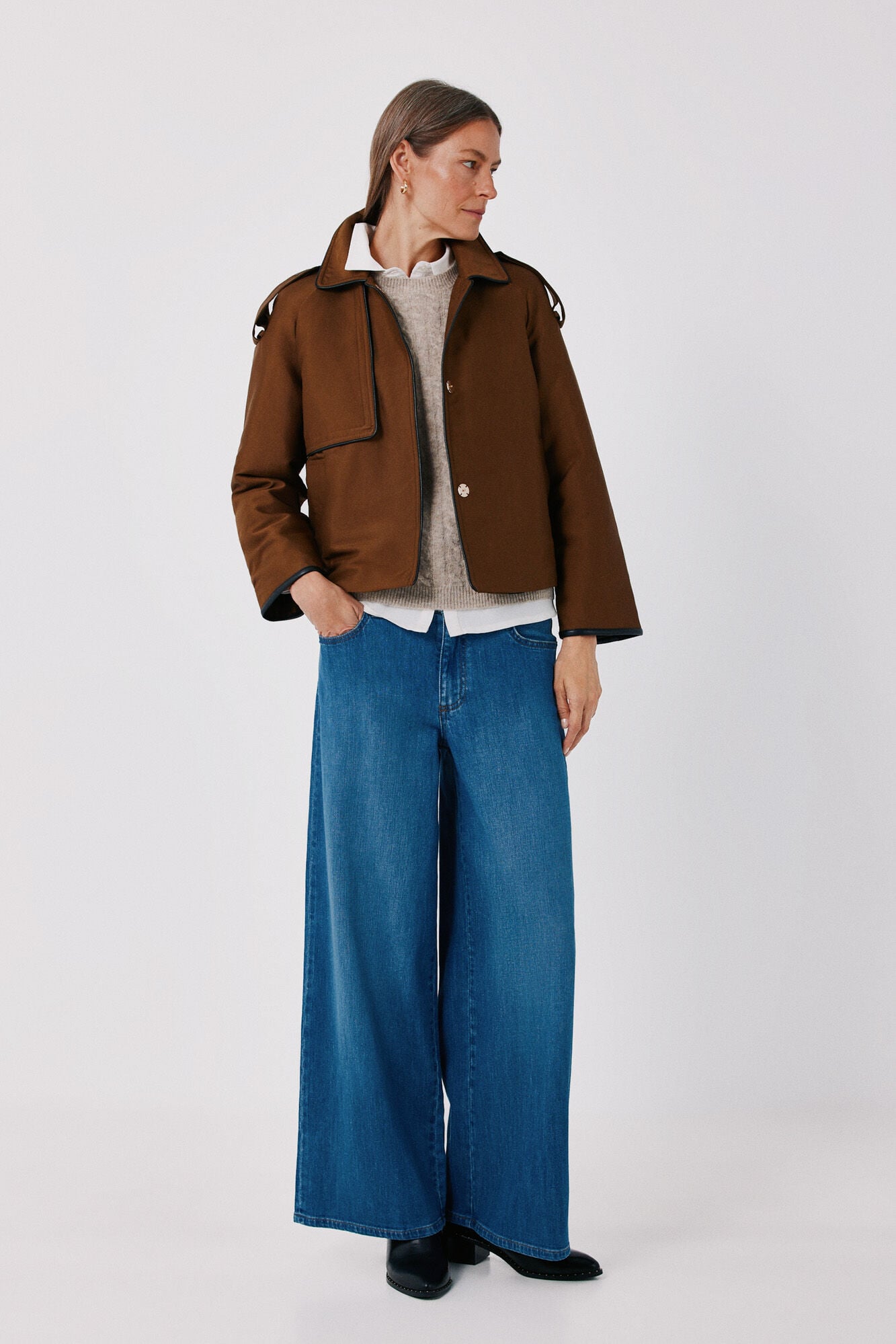 Cortefiel Satin-finish short trench