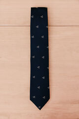 OOTO Natural silk tie Navy