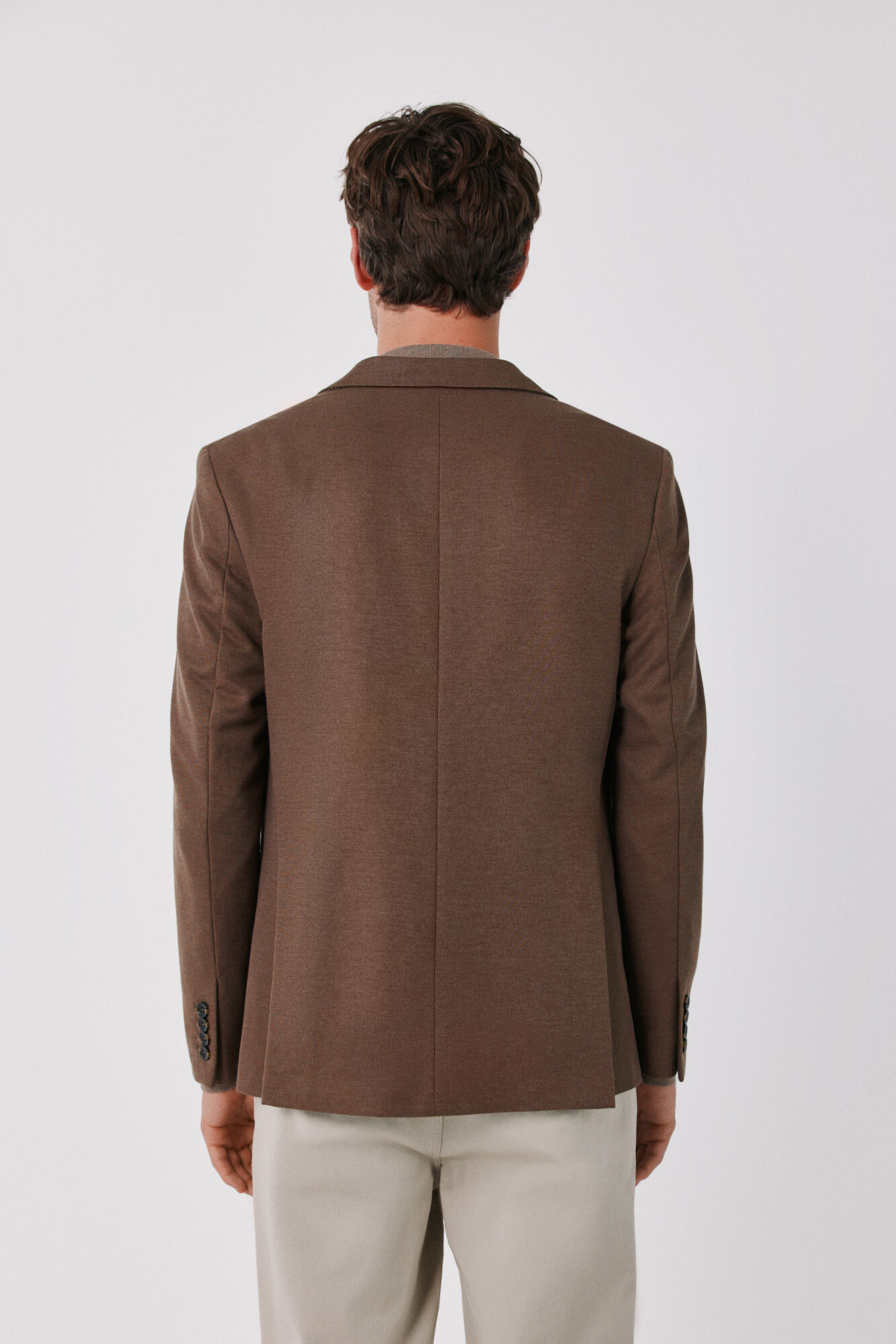 Cortefiel Basic knit blazer Dark brown