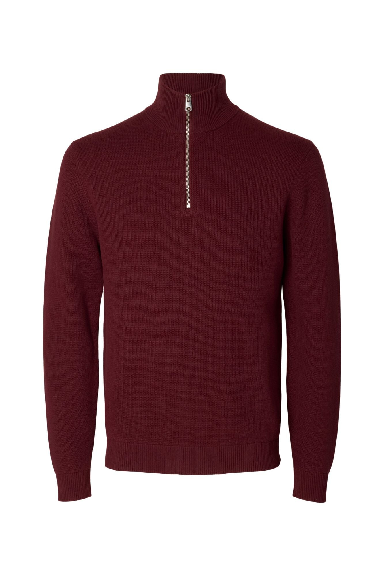 Selected Camisola 100% algod&atilde;o org&acirc;nico com fecho-&eacute;clair Vermelho