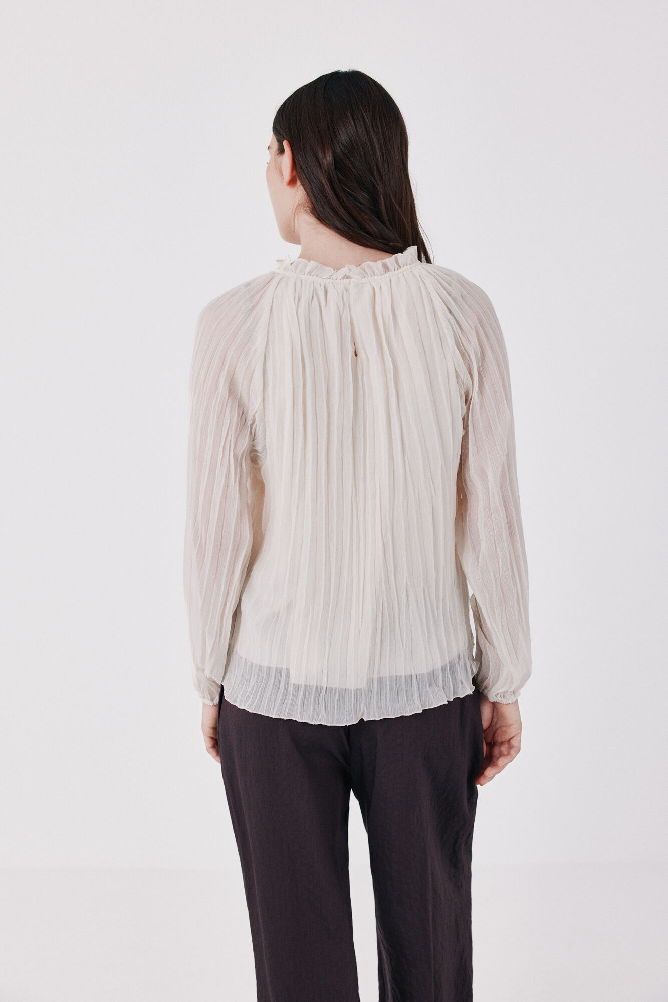Cortefiel Pleated blouse Ivory