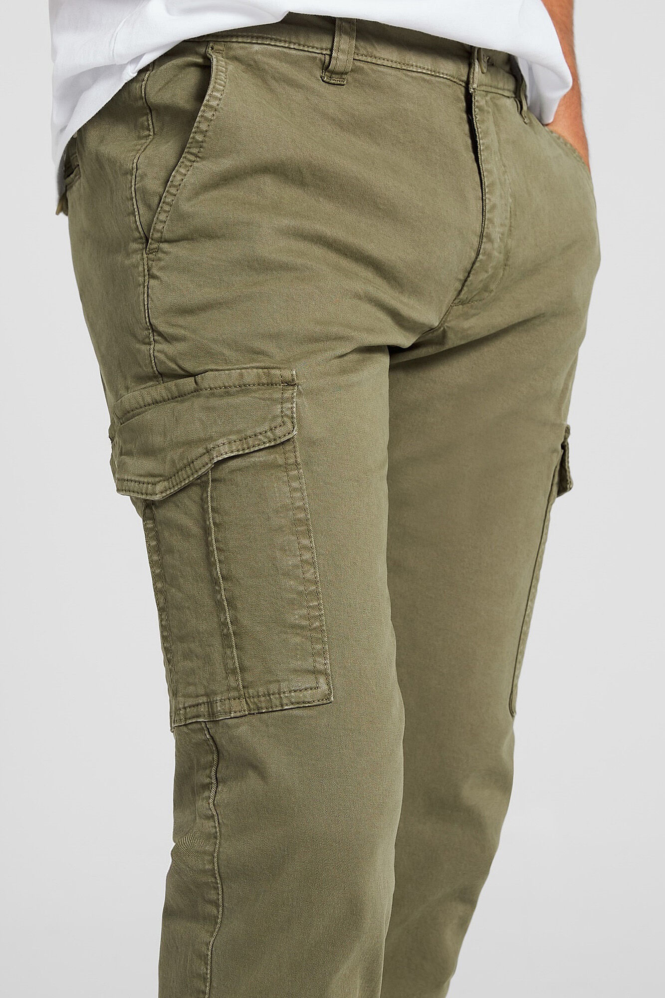 Silbon Casual khaki cargo trousers Kaki