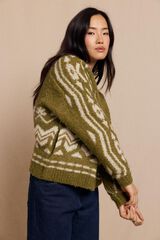 Slowlove malha bomber de jacquard Verde