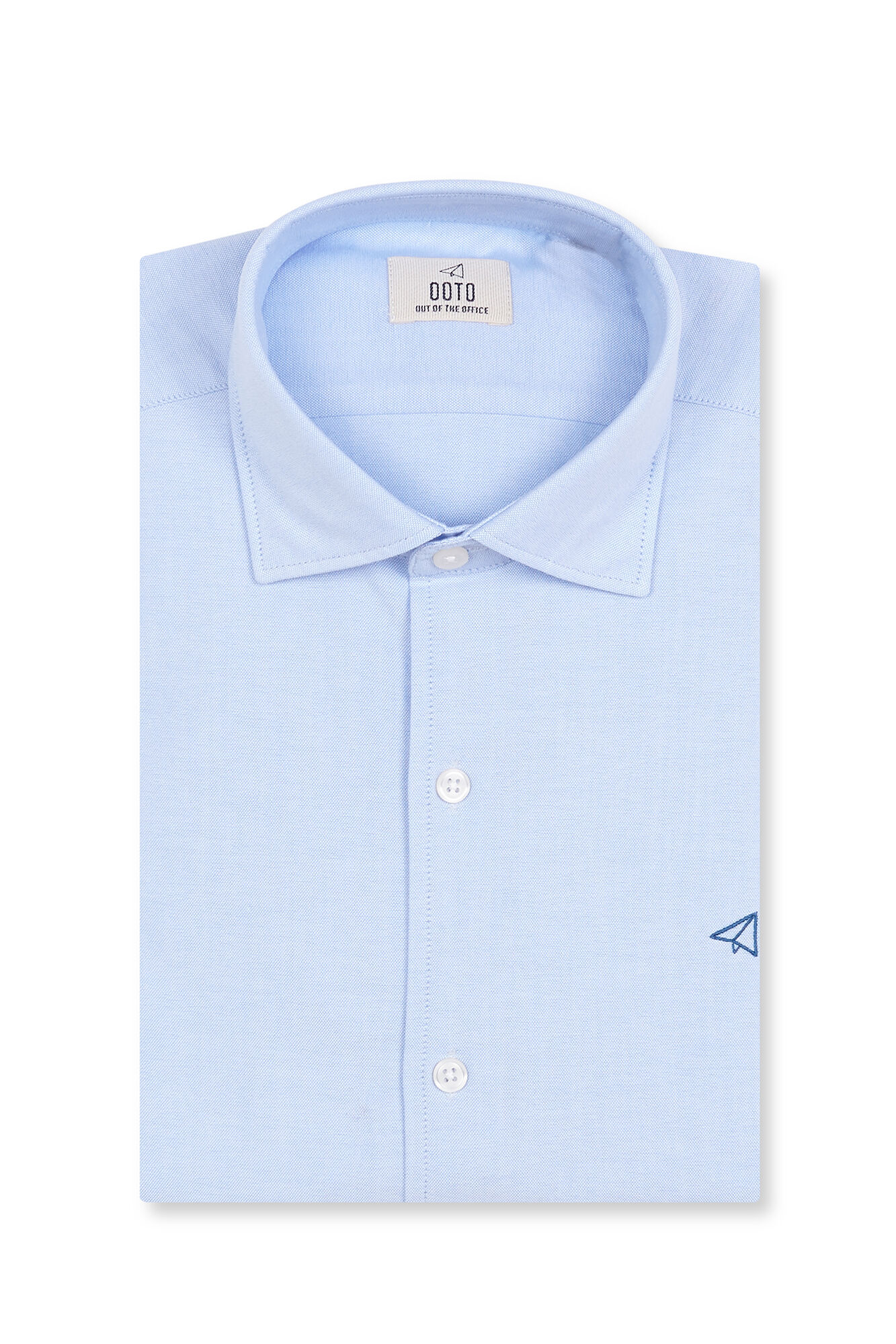 OOTO Oxford plain long sleeve shirt Blue