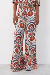 Cortefiel Printed wide-leg trousers Multicolour