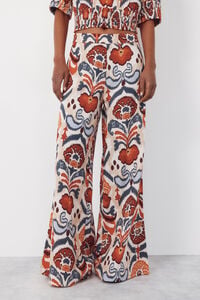 Cortefiel Printed wide-leg trousers