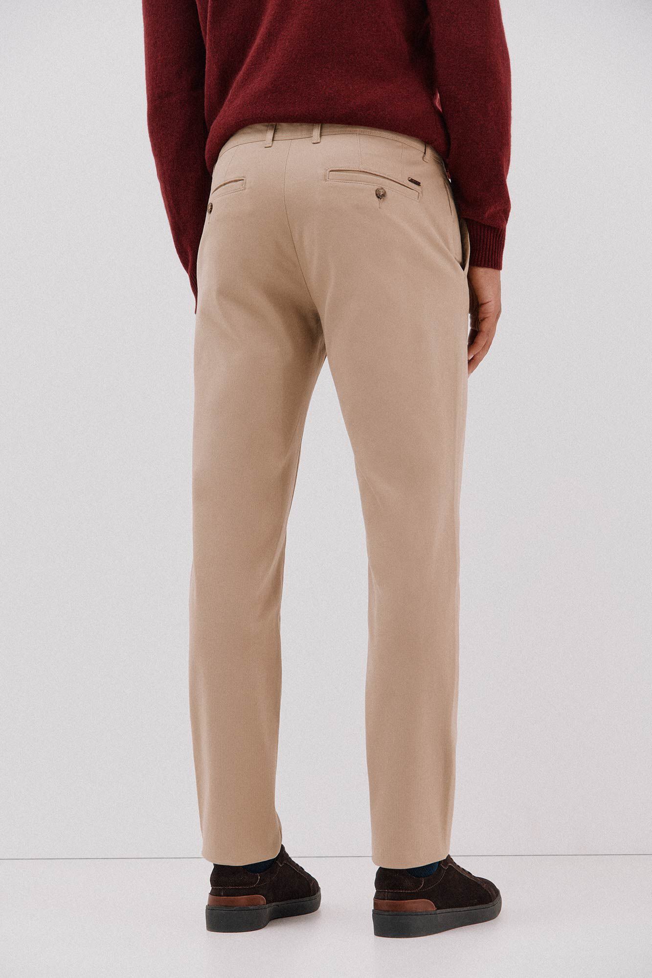 Cortefiel Slim-fit print chinos pants Beige