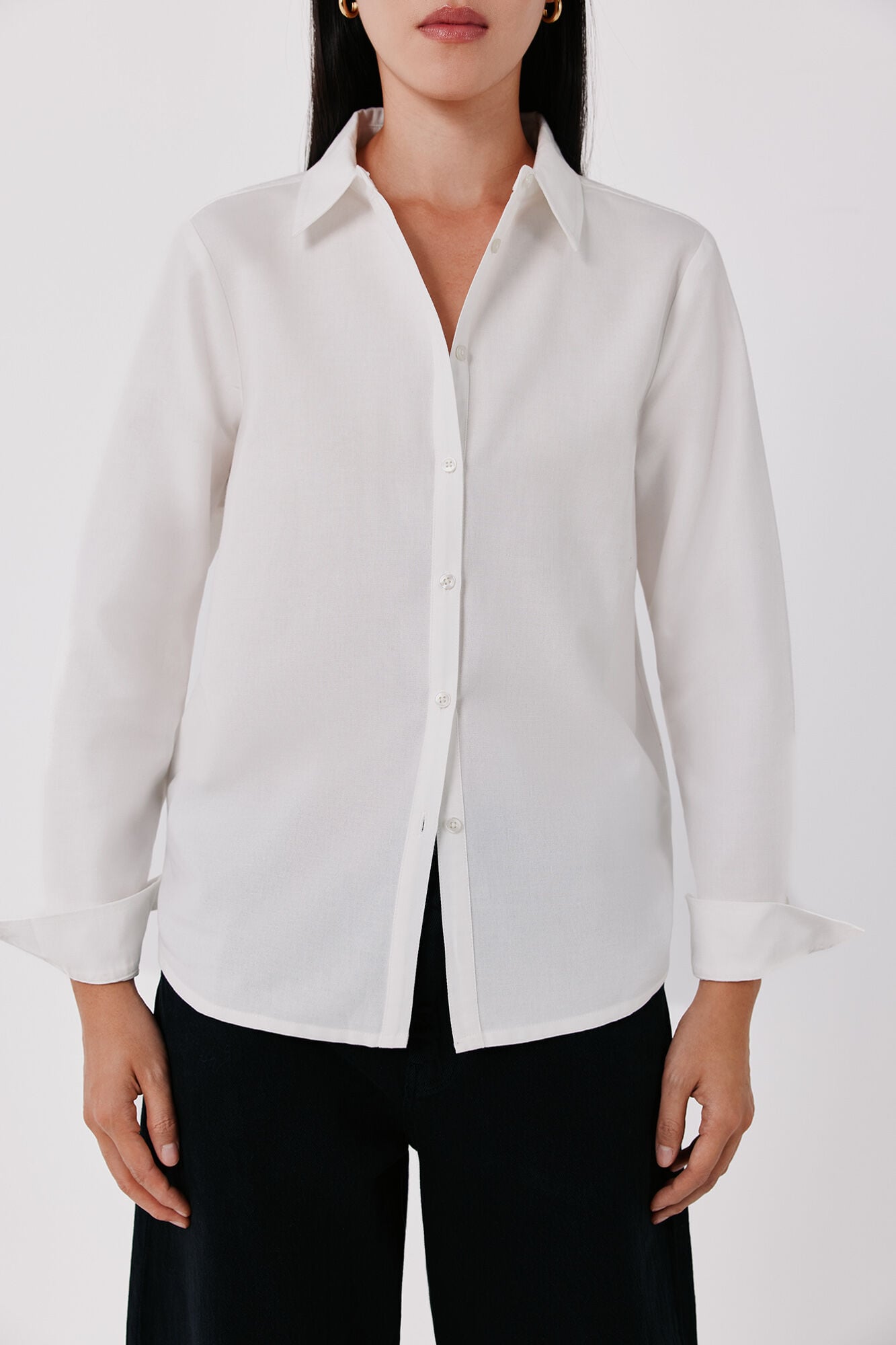 Cortefiel Oxford basic shirt White