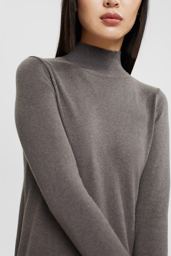 Cortefiel Jersey-knit dress with cashmere Grey