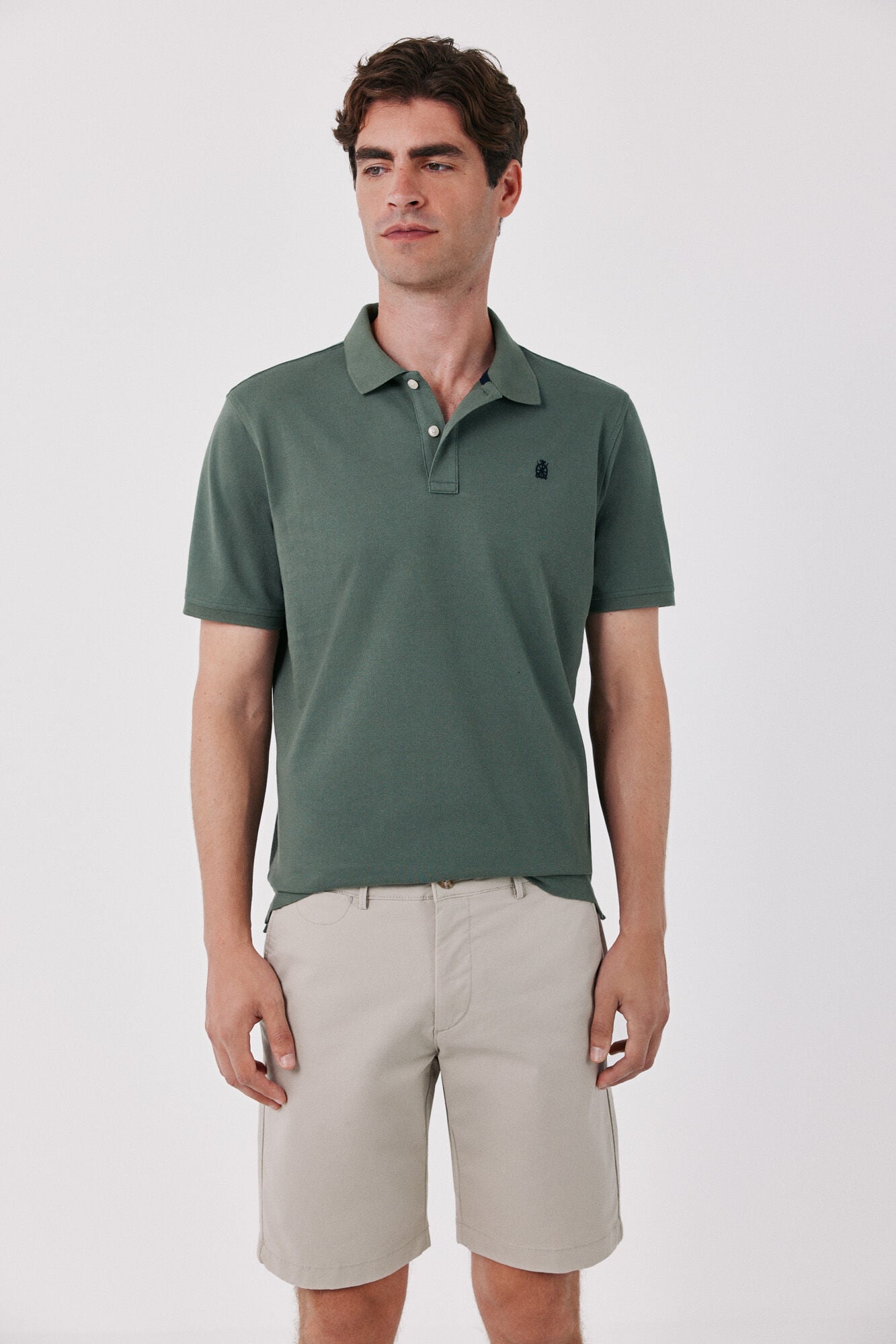 Cortefiel Basic regular Bermuda shorts Beige