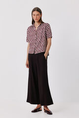 Cortefiel Fluid wide trousers Dark brown