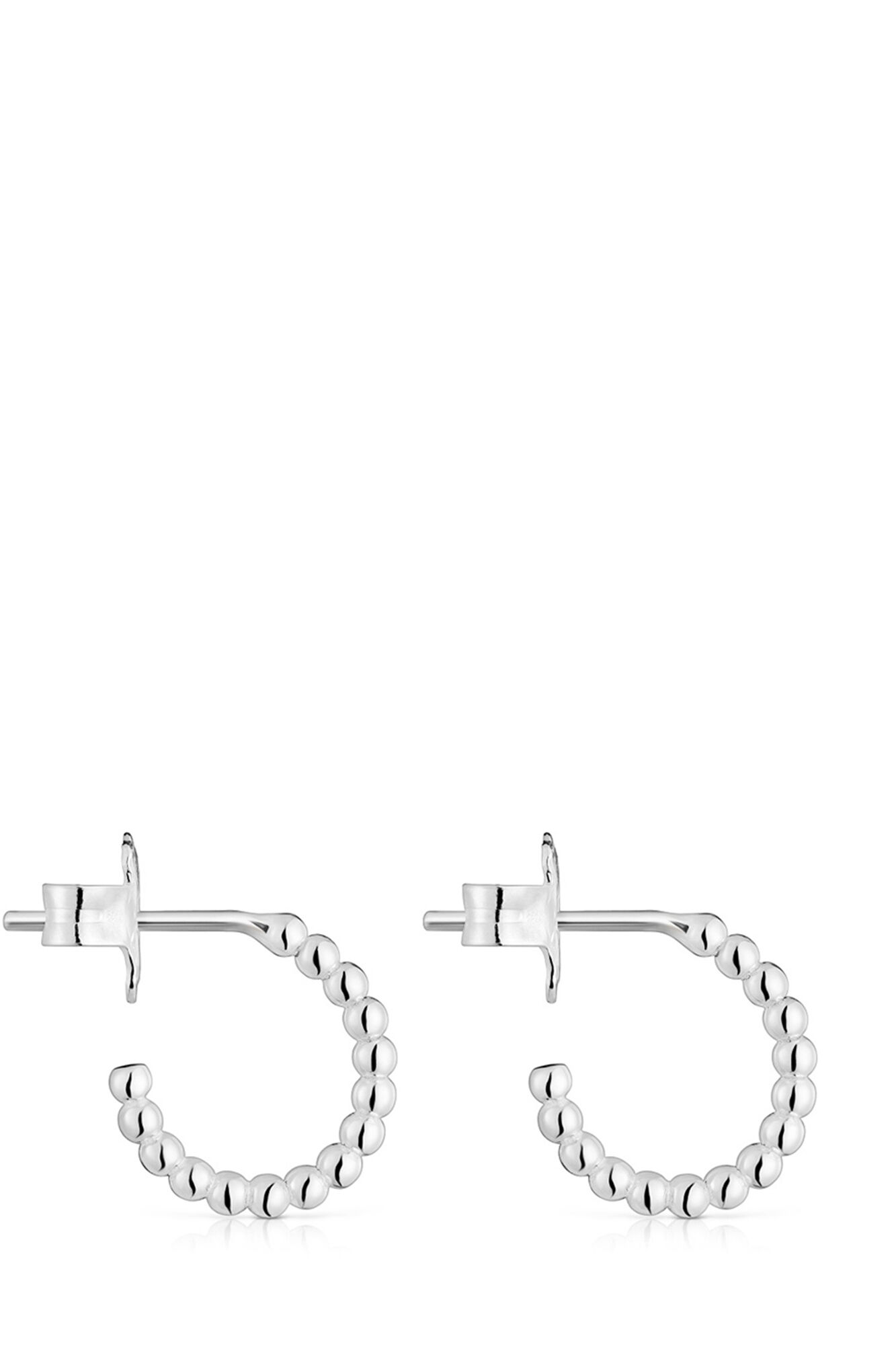 Tous Short hoop earrings with 10 mm silver balls Grey