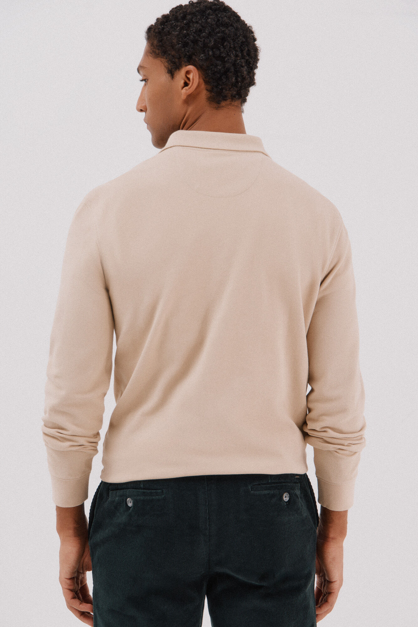 Cortefiel Polo b&aacute;sico de manga comprida Tostado