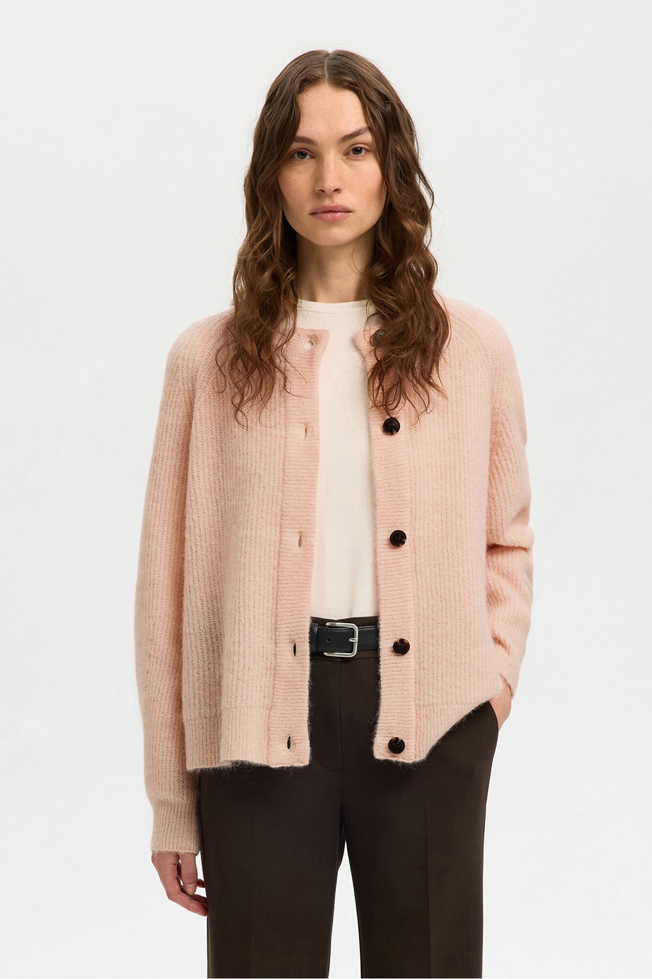 Selected Casaco de malha em l&atilde; e alpaca Subiu