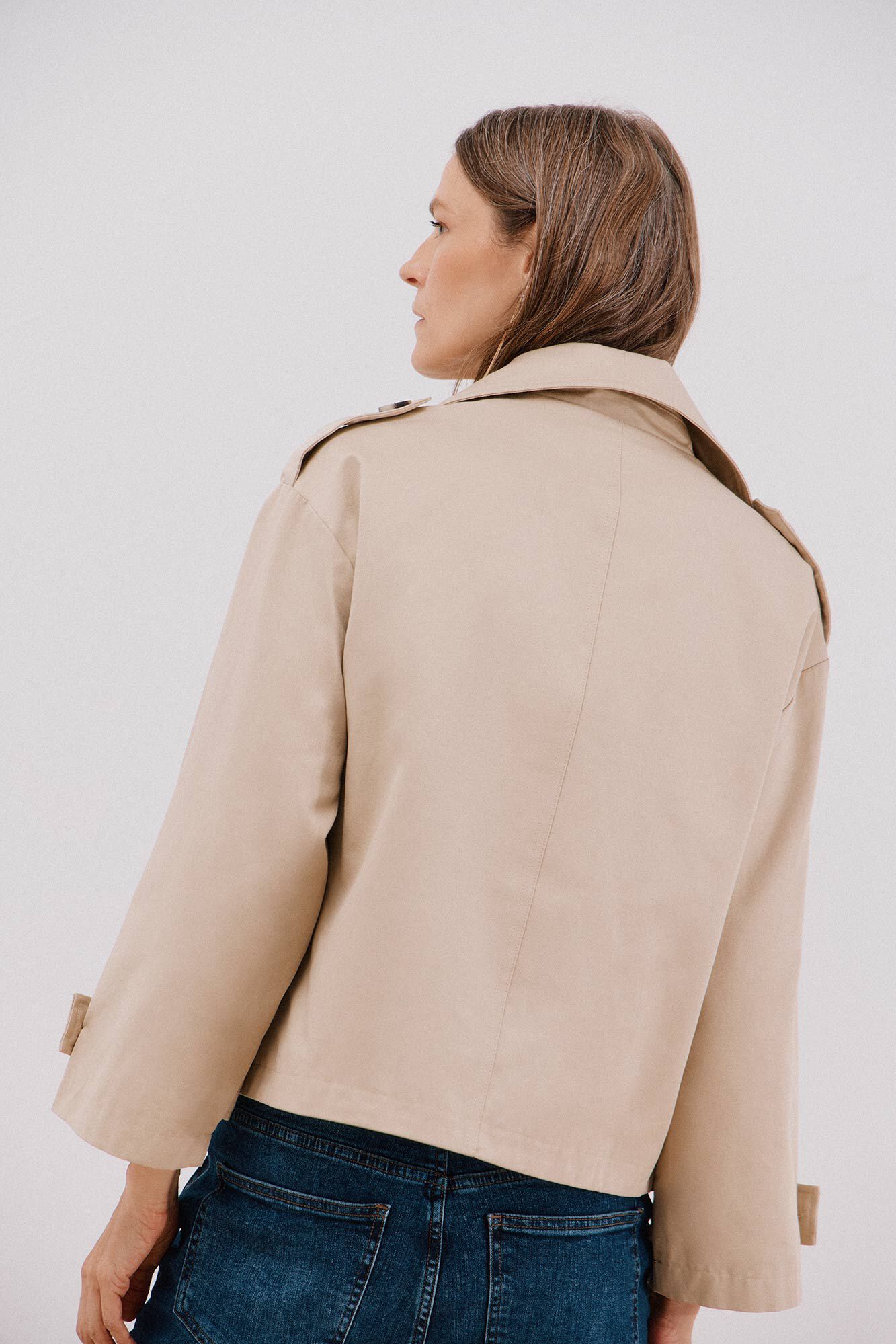 Cortefiel Short trench coat Nude