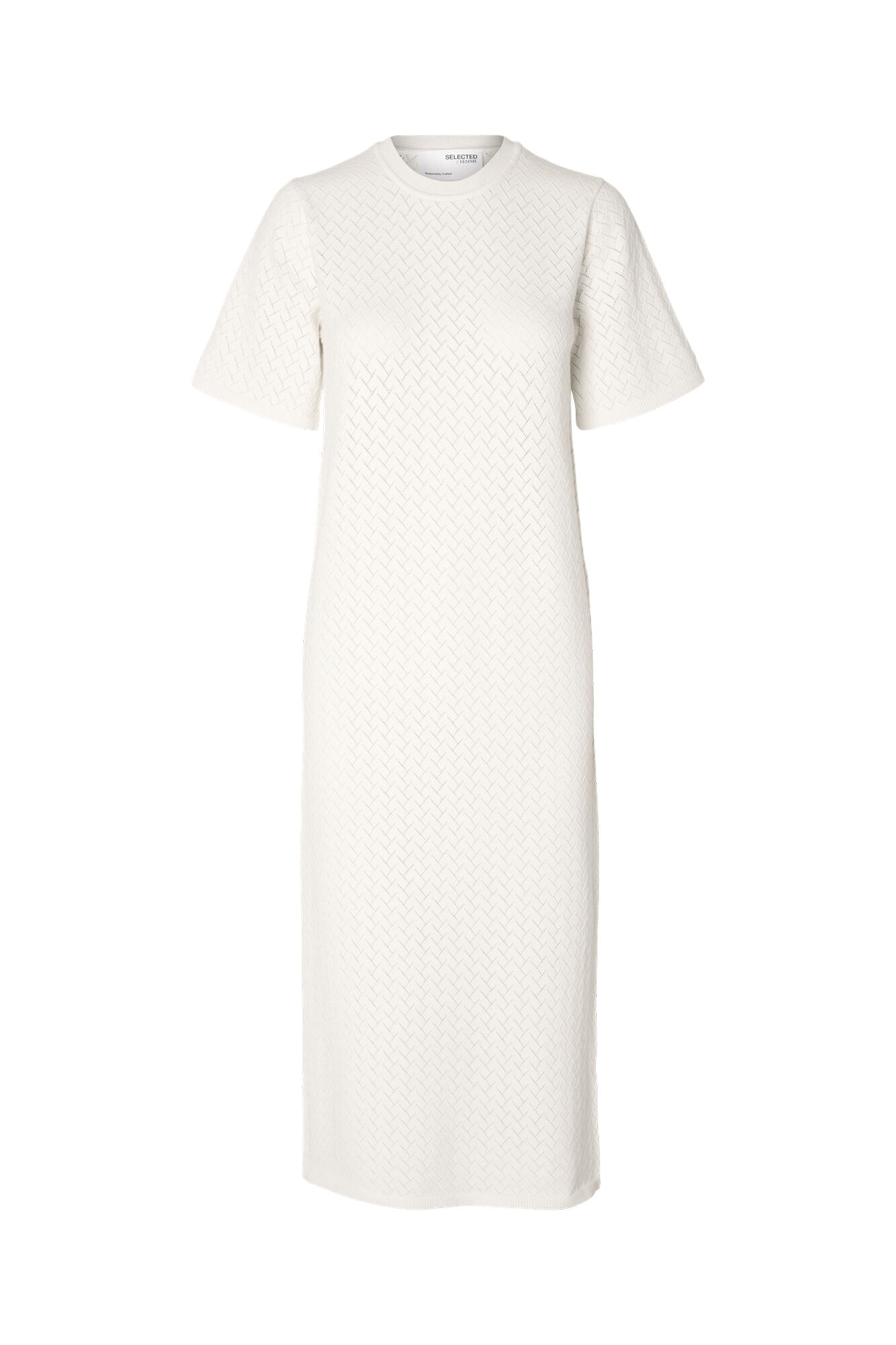 Selected Femme Short sleeve jersey-knit midi dress made with Ecovero viscose.  Grey