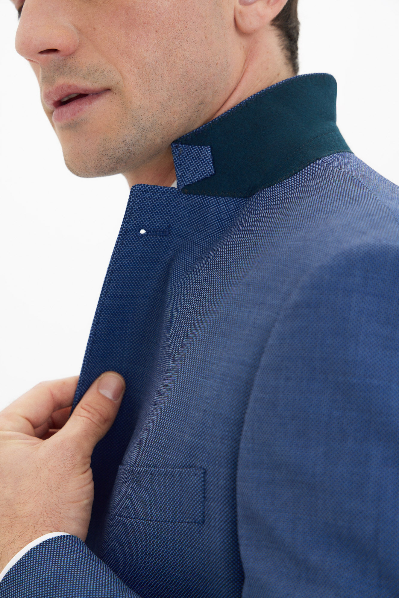 Cortefiel Coolmax&reg; birdseye weave blazer Blue
