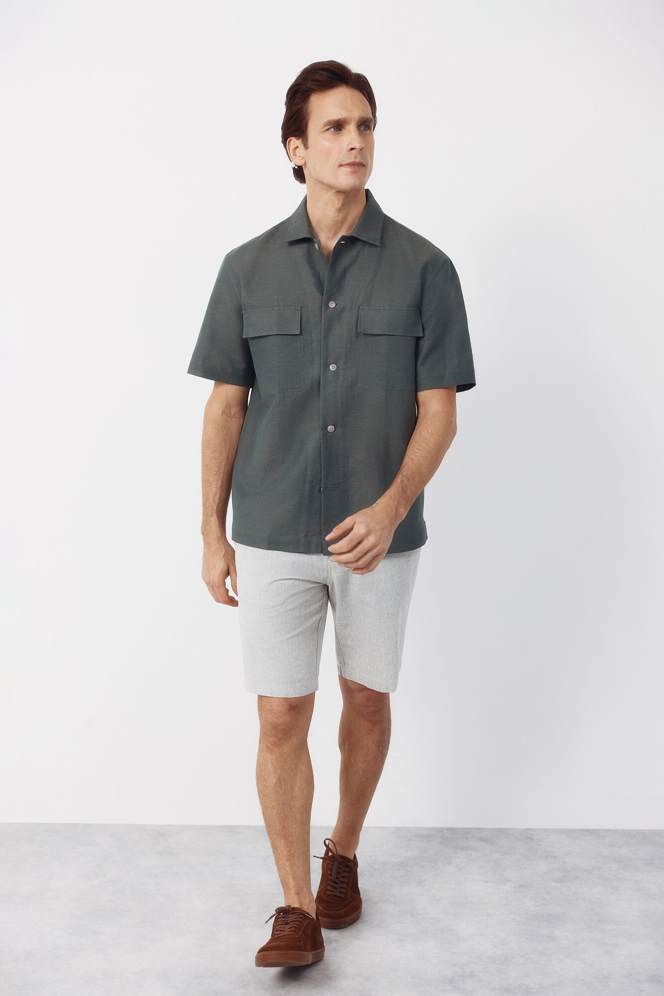Cortefiel Bermuda oxford tecido