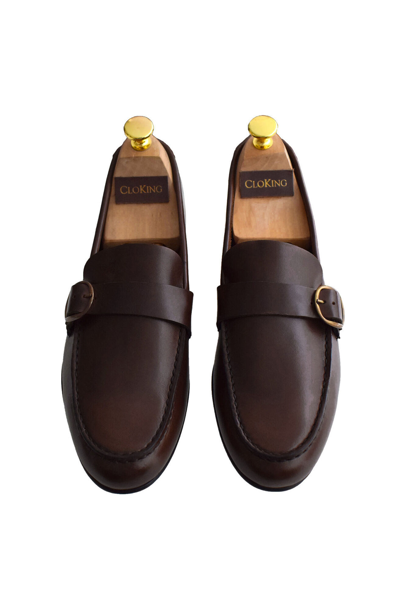 Cloking Sapato Mocassim Fivela Castanho