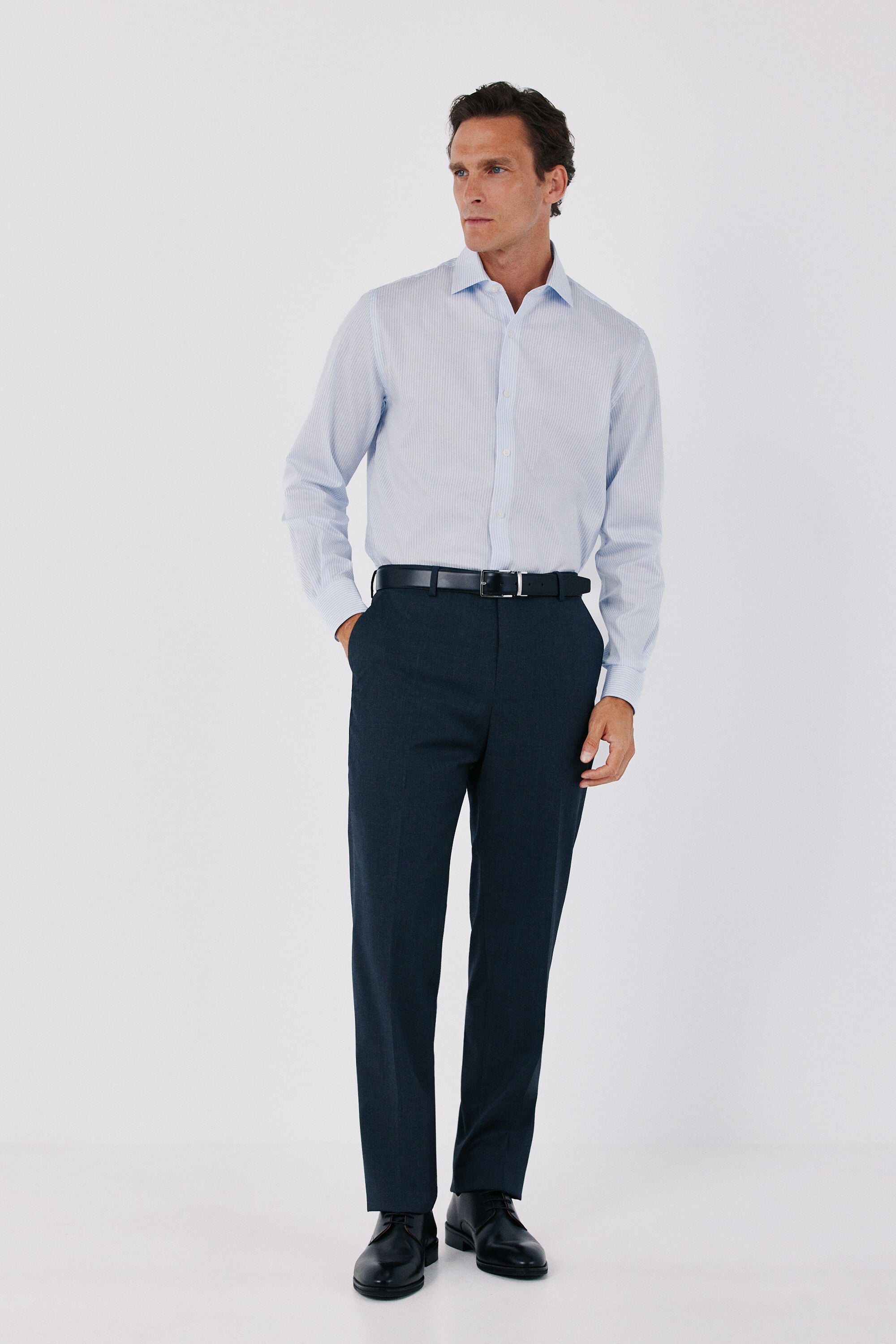 Cortefiel Striped slim fit easy iron dress shirt