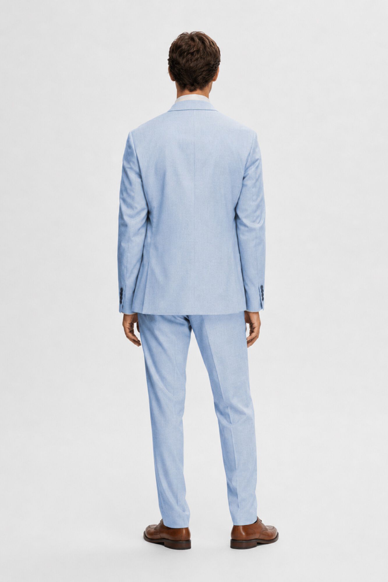 Selected Slim fit suit jacket made from recycled materials. Blue