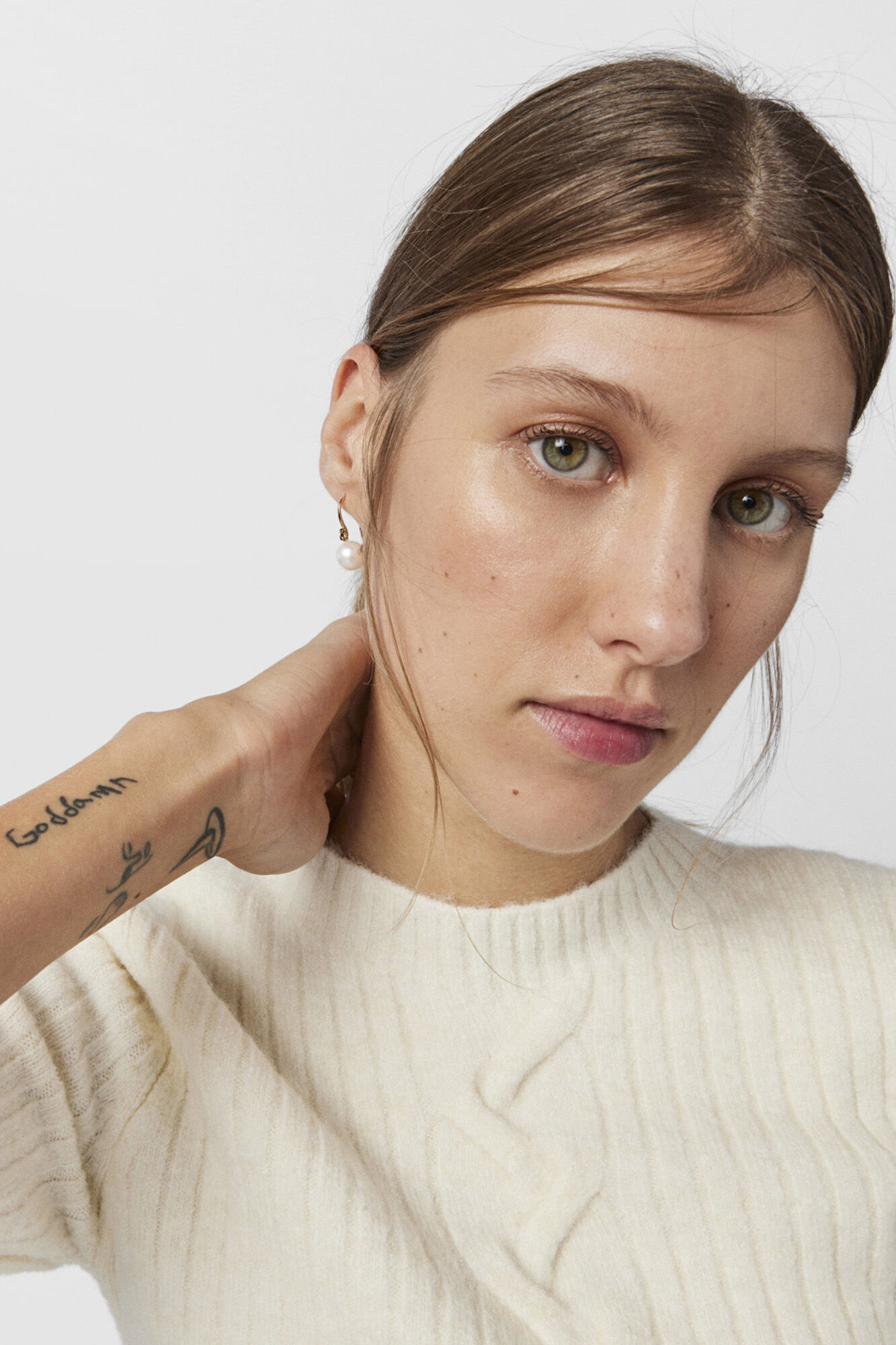 Tous Brincos de prata vermeil e p&eacute;rola Dourado