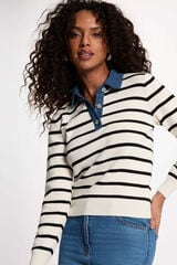 Morgan Camisola de riscas com gola alta Multicolorido