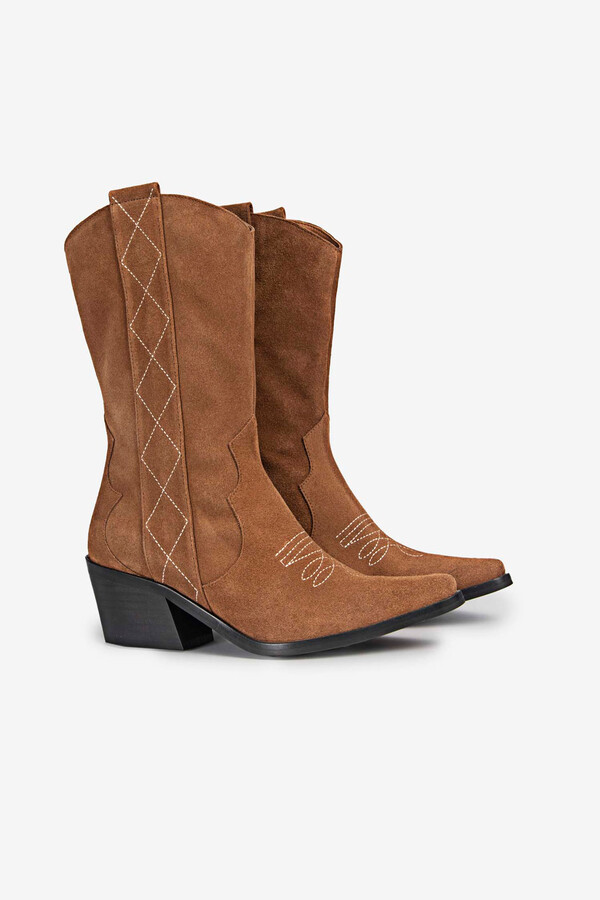 Cortefiel Parati boots brown split leather Brown