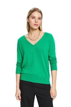 Cortefiel Relaxed-fit essential jumper in fine jersey-knit Green